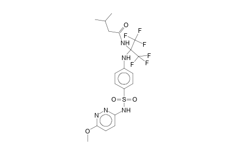 N-(6-Methoxy-3-pyridazinyl)-4-[2,2,2-trifluoro-1-isovaleramido-1-(trifluoromethyl)ethylamino]benzenesulfonamide