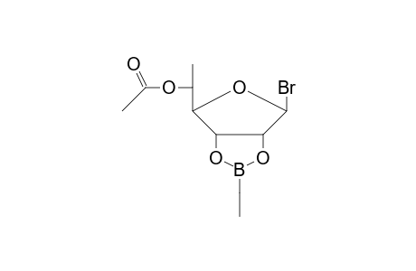 .alpha.-l-Rhamnofuranosylbromide, 5-O-acetyl-2,3-O-(ethylboranediyl)-