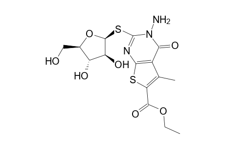 3-Amino-6-ethyl[5-methyl-2-(.beta.-D-arabinofuranosyl-thio)-thieno[2,3-d]-pyrimidin-4-one]carboxylate