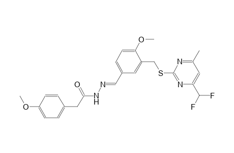 N'-{(E)-[3-({[4-(difluoromethyl)-6-methyl-2-pyrimidinyl]sulfanyl}methyl)-4-methoxyphenyl]methylidene}-2-(4-methoxyphenyl)acetohydrazide