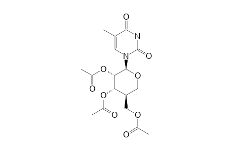 1-[2,3,6-TRI-O-ACETYL-4-DEOXY-4-C-HYDROXYMETHYL-ALPHA-L-LYXOPYRANOSYL]-THYMINE