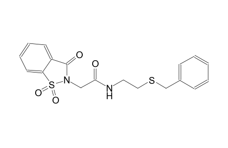 N-[2-(benzylsulfanyl)ethyl]-2-(1,1-dioxido-3-oxo-1,2-benzisothiazol-2(3H)-yl)acetamide