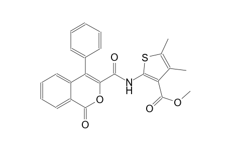 3-thiophenecarboxylic acid, 4,5-dimethyl-2-[[(1-oxo-4-phenyl-1H-2-benzopyran-3-yl)carbonyl]amino]-, methyl ester