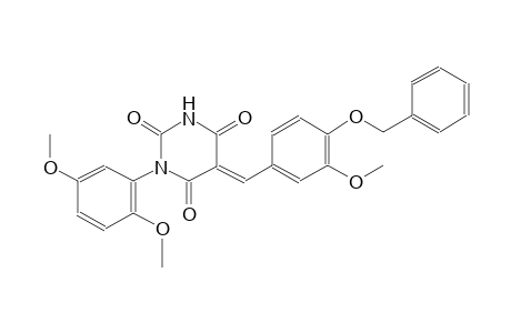 (5E)-5-[4-(benzyloxy)-3-methoxybenzylidene]-1-(2,5-dimethoxyphenyl)-2,4,6(1H,3H,5H)-pyrimidinetrione