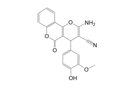 2-Amino-4-(4-hydroxy-3-methoxy-phenyl)-5-keto-4H-pyrano[3,2-c]chromene-3-carbonitrile