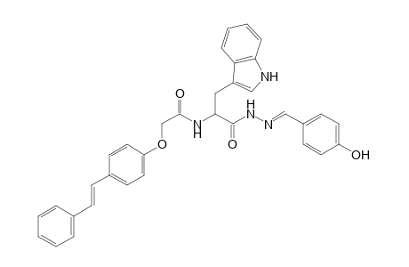 N-(1-((E)-2-(4-hydroxybenzylidene)hydrazinyl)-3-(1H-indol-3-yl)-1-oxopropan-2-yl)-2-(4-styrylphenoxy)acetamide