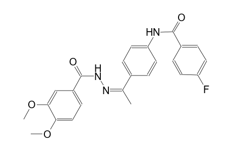 N-{4-[(1Z)-N-(3,4-dimethoxybenzoyl)ethanehydrazonoyl]phenyl}-4-fluorobenzamide