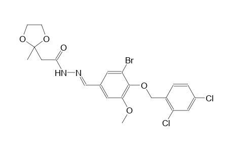 N'-((E)-{3-bromo-4-[(2,4-dichlorobenzyl)oxy]-5-methoxyphenyl}methylidene)-2-(2-methyl-1,3-dioxolan-2-yl)acetohydrazide