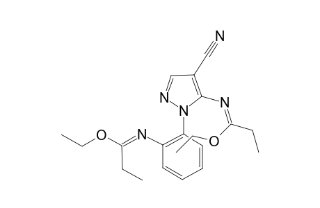 N-[4-CYANO-1-((2-(1-ETHOXY-1-PROPYLIDENE)-AMINO)-PHENYL)-1H-PYRAZOL-5-YL]-PROPANIMIDIC-ACID;ETHYLESTER