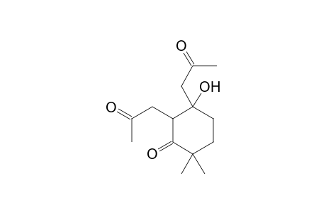 2,2-Dimethyl-5-oxidanyl-5,6-bis(2-oxidanylidenepropyl)cyclohexan-1-one