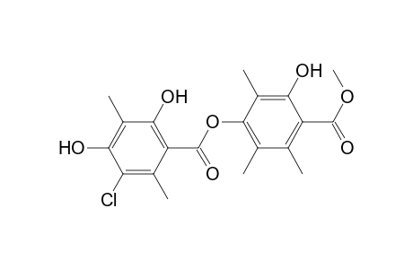 Benzoic acid, 3-chloro-4,6-dihydroxy-2,5-dimethyl-, 3-hydroxy-4-(methoxycarbonyl)-2,5,6-trimethylphenyl ester