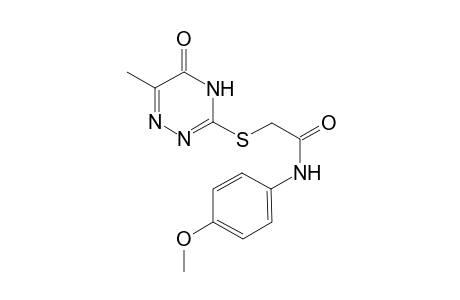 Acetamide, 2-[(4,5-dihydro-6-methyl-5-oxo-1,2,4-triazin-3-yl)thio]-N-(4-methoxyphenyl)-