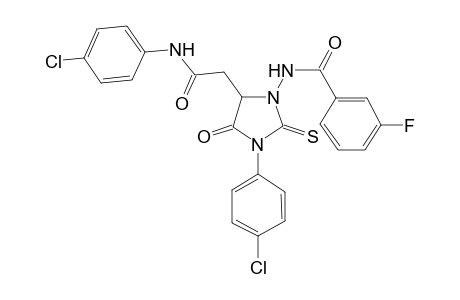 N-[3-(4-chlorophenyl)-5-[2-[(4-chlorophenyl)amino]-2-oxidanylidene-ethyl]-4-oxidanylidene-2-sulfanylidene-imidazolidin-1-yl]-3-fluoranyl-benzamide