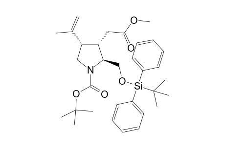 (-)-Methyl (2S,3S,4R)-1-(tert-Butyloxycarbonyl)-2-{[(tert-butyldiphenylsilyl)oxy]methyl}-4-isopropenylpyrrolidin-3-acetate