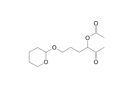 2-Oxo-6-(tetrahydro-2H-pyran-2-yloxy)hexan-3-yl acetate