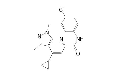 N-(4-chlorophenyl)-4-cyclopropyl-1,3-dimethyl-1H-pyrazolo[3,4-b]pyridine-6-carboxamide