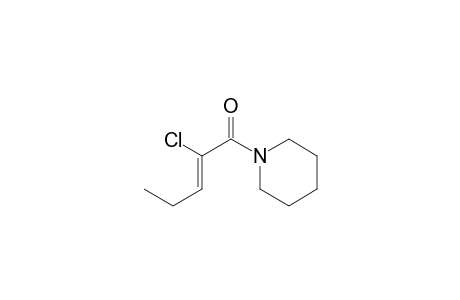 (Z)-2-chloranyl-1-piperidin-1-yl-pent-2-en-1-one