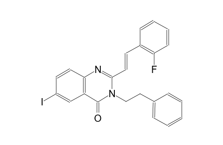 2-[(E)-2-(2-fluorophenyl)ethenyl]-6-iodo-3-(2-phenylethyl)-4(3H)-quinazolinone