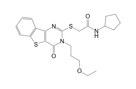 N-cyclopentyl-2-{[3-(3-ethoxypropyl)-4-oxo-3,4-dihydro[1]benzothieno[3,2-d]pyrimidin-2-yl]sulfanyl}acetamide