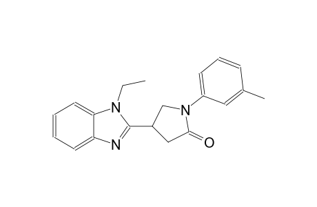 2-Pyrrolidinone, 4-(1-ethyl-1H-1,3-benzimidazol-2-yl)-1-(3-methylphenyl)-
