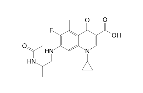 1-Cyclopropyl-1,4-dihydro-6-fluoro-5-methyl-7-[2-(acetylamidopropyl)amino]-4-oxo-3-quinolinecarboxylic acid