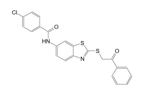 4-chloro-N-{2-[(2-oxo-2-phenylethyl)sulfanyl]-1,3-benzothiazol-6-yl}benzamide