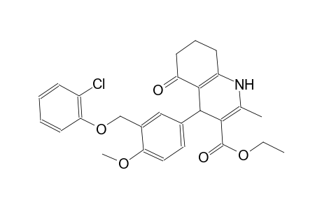 ethyl 4-{3-[(2-chlorophenoxy)methyl]-4-methoxyphenyl}-2-methyl-5-oxo-1,4,5,6,7,8-hexahydro-3-quinolinecarboxylate