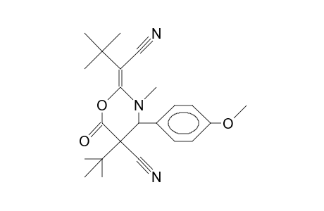 5T-tert-Butyl-2-(1-cyano-2,2-dimethyl-propylidene)-4R-(4-methoxy-phenyl)-3-methyl-6-oxo-perhydro-1,3-oxazin-5-carbonitrile