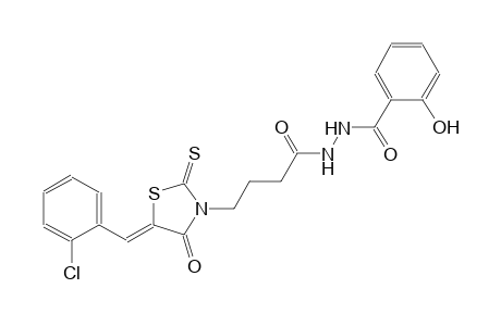 4-[(5Z)-5-(2-chlorobenzylidene)-4-oxo-2-thioxo-1,3-thiazolidin-3-yl]-N'-(2-hydroxybenzoyl)butanohydrazide