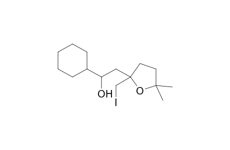 1-Cyclohexyl-2-(2-iodomethyl-5,5-dimethyltetrahydro-2-furanyl)ethan-1-ol