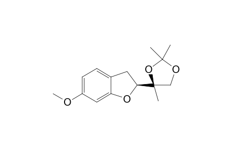 (2S*,1' R*)-6-Methoxy-2-[2',2',5'-trimethyl-1',3'-dioxacyclpent-5'-yl]-2,3-dihydrobenzofuran
