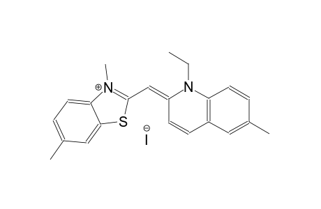 benzothiazolium, 2-[(E)-(1-ethyl-6-methyl-2(1H)-quinolinylidene)methyl]-3,6-dimethyl-, iodide