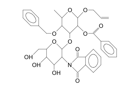 Allyl 2-O-benzoyl-4-O-benzyl-3-O-(2'-deoxy-2'-phthalimido-B-D-glucopyranosyl)-A-L-rhamnopyranoside