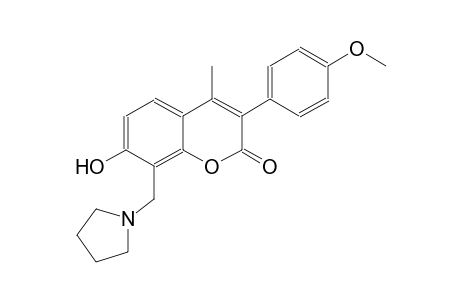 2H-1-benzopyran-2-one, 7-hydroxy-3-(4-methoxyphenyl)-4-methyl-8-(1-pyrrolidinylmethyl)-