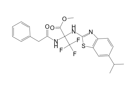 3,3,3-trifluoro-2-[(1-oxo-2-phenylethyl)amino]-2-[(6-propan-2-yl-1,3-benzothiazol-2-yl)amino]propanoic acid methyl ester