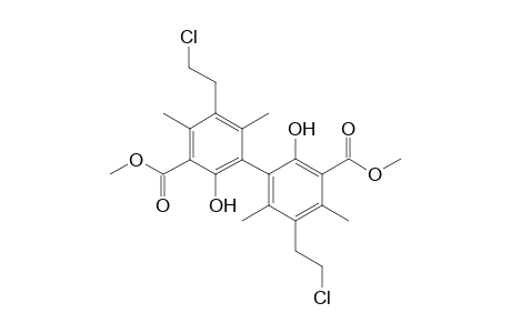 3-[3-carbomethoxy-5-(2-chloroethyl)-2-hydroxy-4,6-dimethyl-phenyl]-5-(2-chloroethyl)-2-hydroxy-4,6-dimethyl-benzoic acid methyl ester