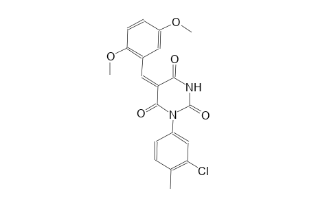 (5E)-1-(3-chloro-4-methylphenyl)-5-(2,5-dimethoxybenzylidene)-2,4,6(1H,3H,5H)-pyrimidinetrione
