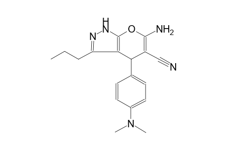 pyrano[2,3-c]pyrazole-5-carbonitrile, 6-amino-4-[4-(dimethylamino)phenyl]-1,4-dihydro-3-propyl-