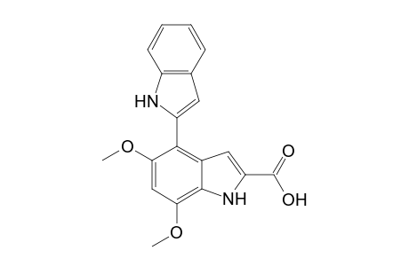 4-(Indol-2'-yl)-5,7-dimethoxyindole-2-carboxylic acid
