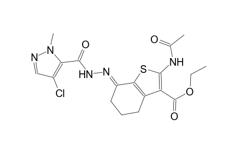 ethyl (7E)-2-(acetylamino)-7-{[(4-chloro-1-methyl-1H-pyrazol-5-yl)carbonyl]hydrazono}-4,5,6,7-tetrahydro-1-benzothiophene-3-carboxylate