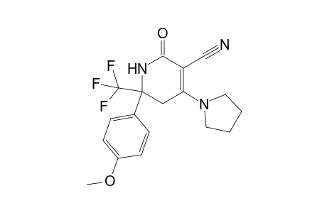 2-(4-Methoxyphenyl)-6-oxidanylidene-4-pyrrolidin-1-yl-2-(trifluoromethyl)-1,3-dihydropyridine-5-carbonitrile