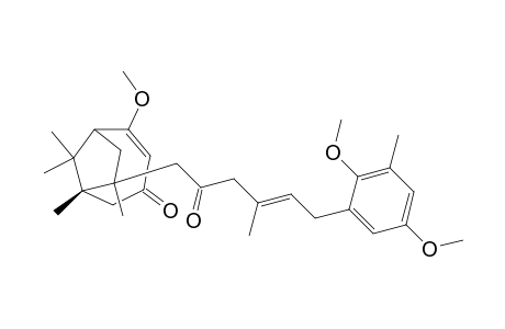 2-Methoxy-7-[4-methyl-6-[(2,5-dimethoxy-3-methyl)phenyl]-2-oxohex-4-en-1-yl]-6,7,9,9-tetramethylbicyclo[4.2.1]non2-en-4-one