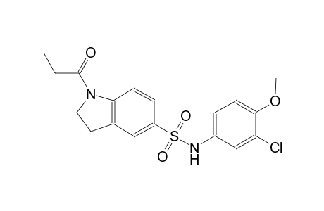 N-(3-chloro-4-methoxyphenyl)-1-propionyl-5-indolinesulfonamide