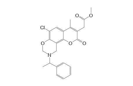 2H,8H-pyrano[2,3-f][1,3]benzoxazine-3-acetic acid, 6-chloro-9,10-dihydro-4-methyl-2-oxo-9-(1-phenylethyl)-, methyl ester