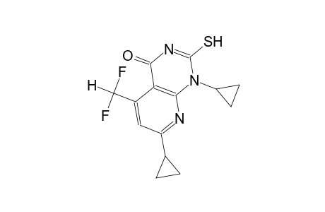 pyrido[2,3-d]pyrimidin-4(1H)-one, 1,7-dicyclopropyl-5-(difluoromethyl)-2-mercapto-