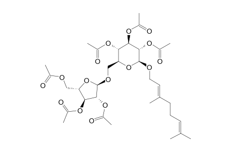GERANYL_6-O-ALPHA-L-ARABINOFURANOSYL-BETA-D-GLUCOPYRANOSIDE_HEXAACETATE