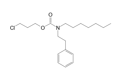 Carbonic acid, monoamide, N-(2-phenylethyl)-N-heptyl-, 3-chloropropyl ester