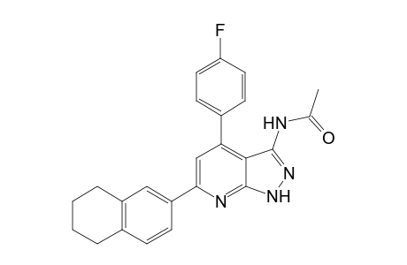 N-(4-(4-Fluorophenyl)-6-(5,6,7,8-tetrahydronaphthalen-2-yl)-1H-pyrazolo[3,4-b]pyridin-3-yl)acetamide