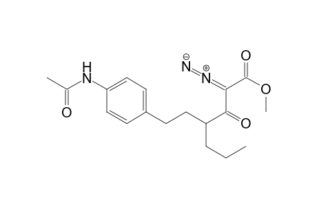 Methyl 2-diazo-3-oxo-6-(4-acetaminophenyl)-4-propylhexanoate