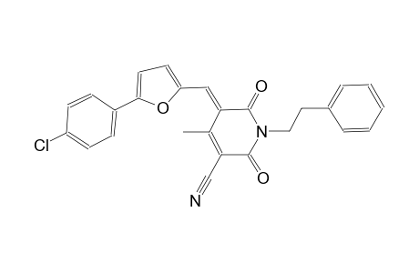 (5E)-5-[[5-(4-chlorophenyl)-2-furyl]methylene]-2,6-diketo-4-methyl-1-phenethyl-nicotinonitrile